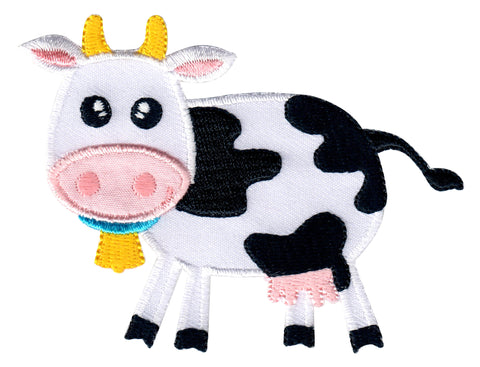 cow iron on patch and sew on applique for kids 