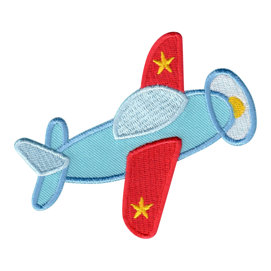 Airplane embroidered iron on patch and sew on applique for kids 