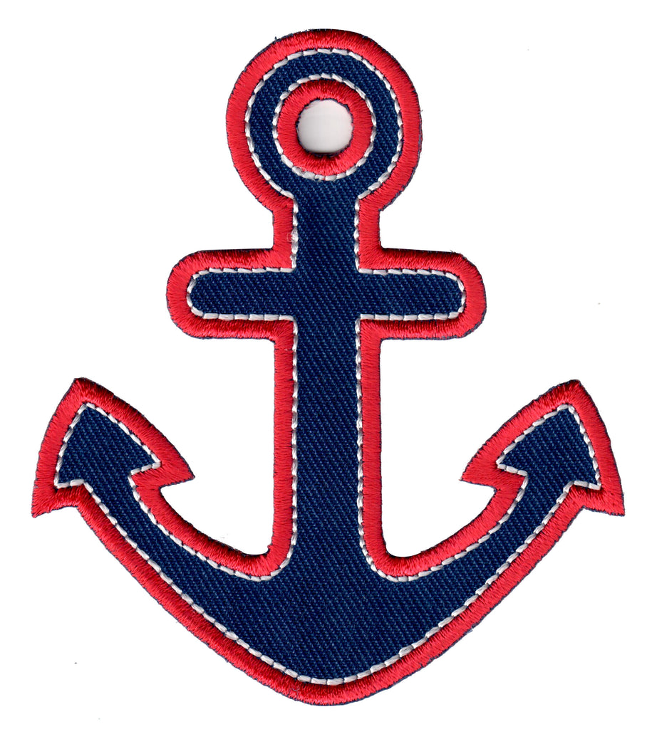 Anchor embroidered iron on patch and sew on applique for kids 