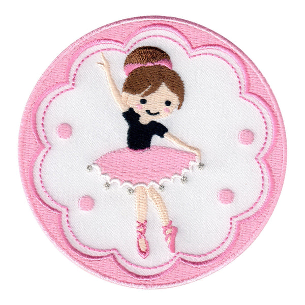 Ballerina Ballet embroidered iron on patch and sew on applique for kids 