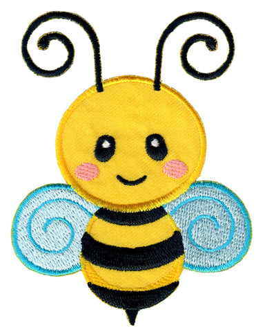 Bee embroidered iron on patch and sew on applique for kids 