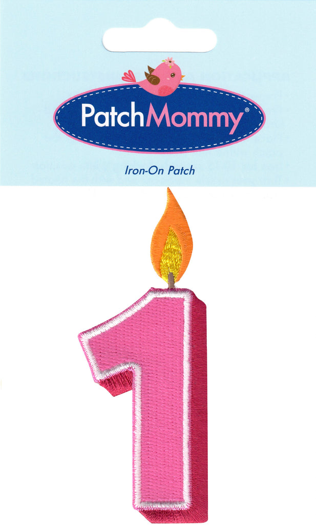 pink birthday number patch number one applique