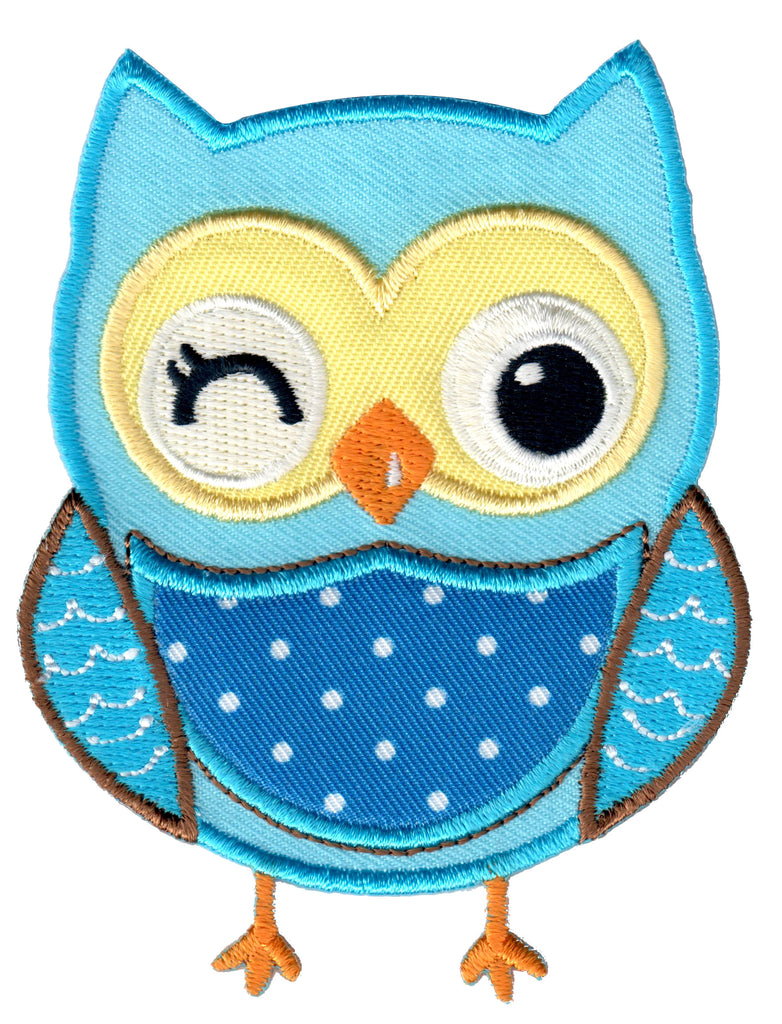 Boy Owl Iron On Patch and embroidered  Sew On Applique for Kids 