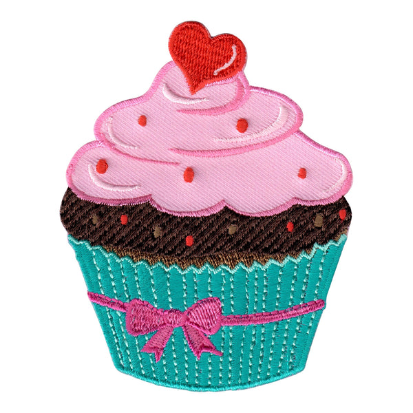 Pink Blue Cupcake embroidered iron on patch and sew on applique for kids 