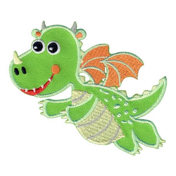 Dragon embroidered iron on patch and sew on applique for kids 