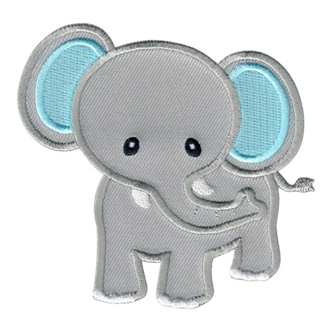 Elephant embroidered iron on patch and sew on applique for kids 