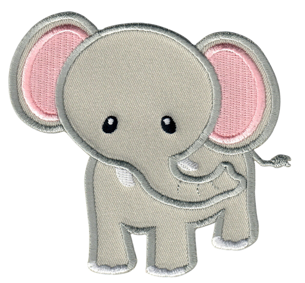 Elephant embroidered iron on patch and sew on applique for kids 