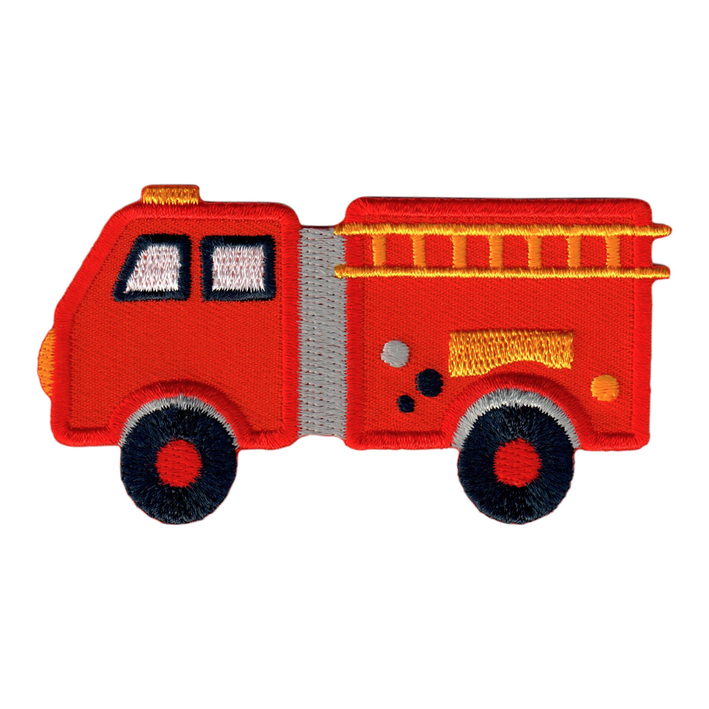 Fire Truck embroidered iron on patch and sew on applique for kids 