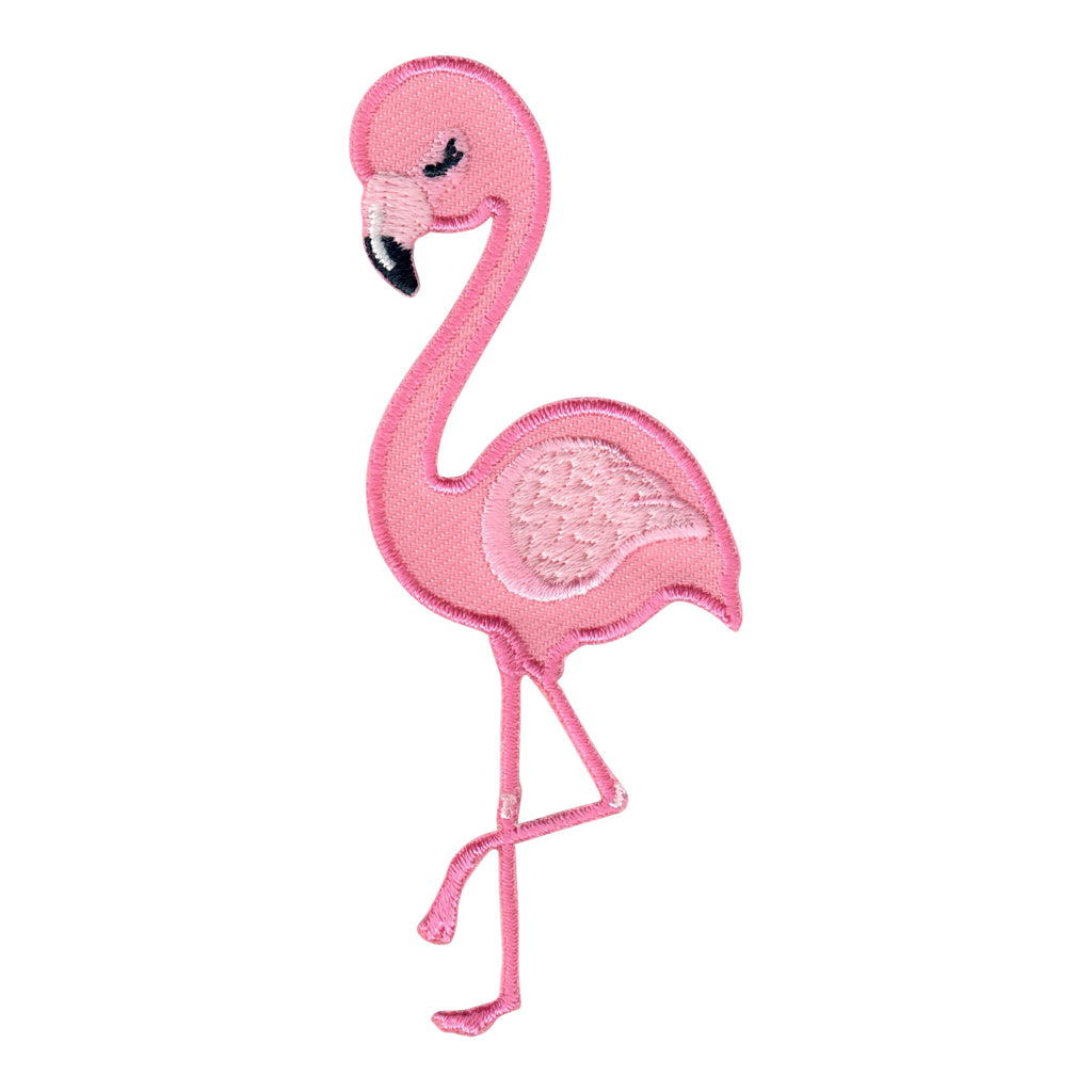 Flamingo Iron-On Patch- Embroidered Sew On Appliqué for Kids