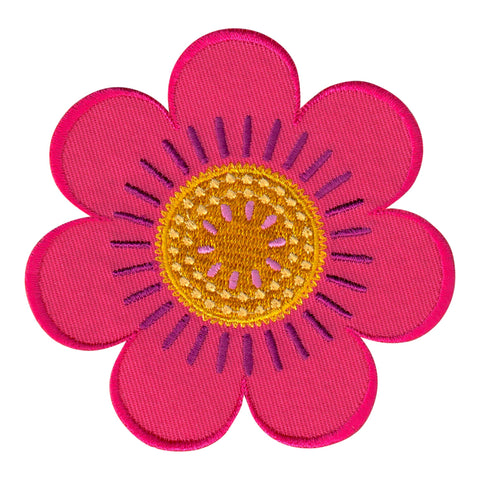 Flower embroidered iron on patch and sew on applique for kids 