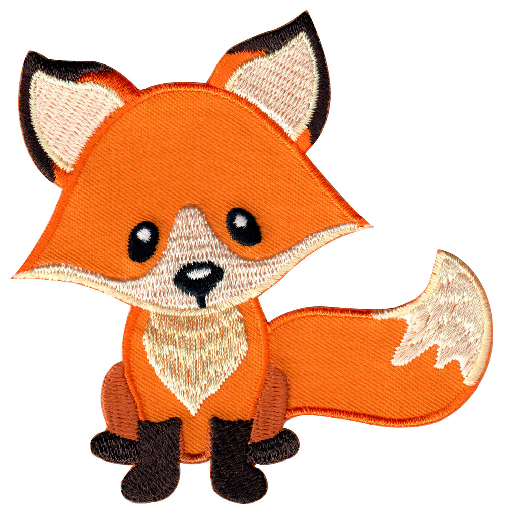 Fox embroidered iron on patch and sew on applique for kids 
