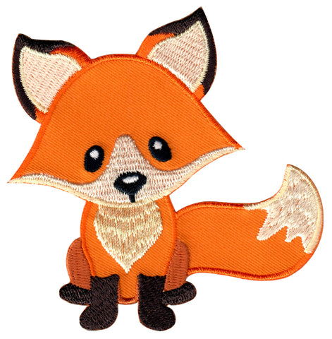 Fox embroidered iron on patch and sew on applique for kids 