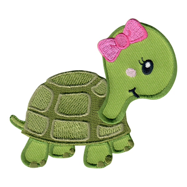 Turtle Iron-On Patch and Embroidered Sew On Applique for Kids Clothing