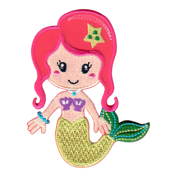 Mermaid Iron On Patch and Embroidered Sew On Applique for Kids