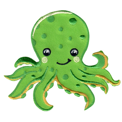 Octopus iron on patch and embroidered sew on appliqué for kids