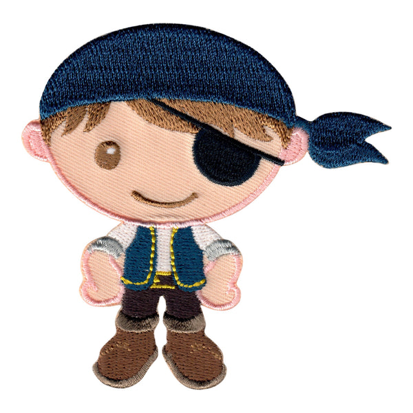 Pirate Iron-On Patch and Embroidered Sew On Appliqué for Kids