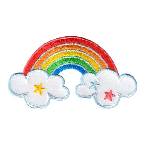 Rainbow and clouds Iron On Patch and Embroidered Sew On Applique for Kids