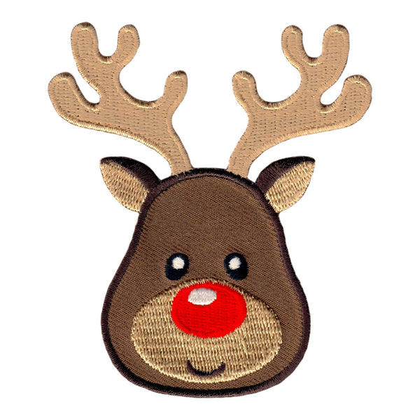 Reindeer Iron On Patch and Embroidered Sew On Applique - for Christmas