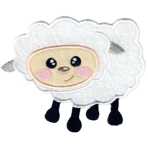 Sheep Iron-On Patch and Embroidered Sew On Applique for Kids Clothing