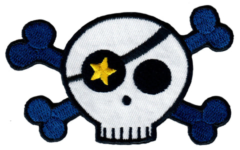 Skull Iron On Patch and Embroidered Sew On Applique for Kids Clothing