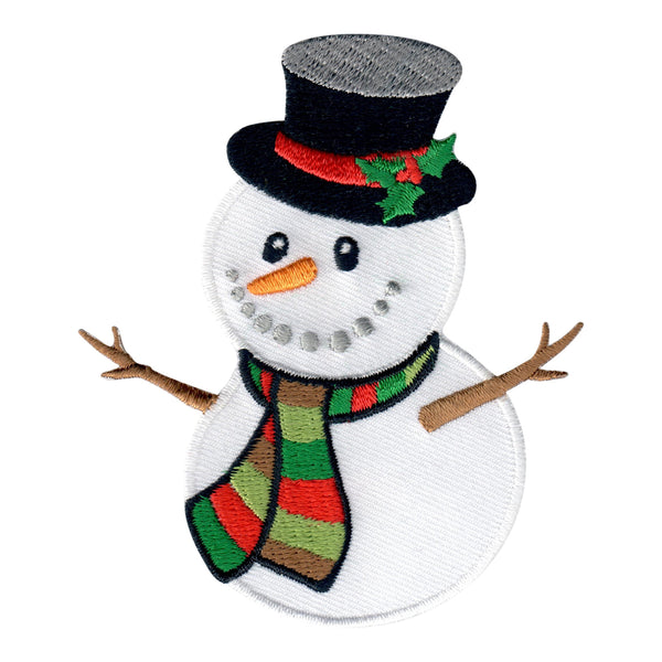 Snowman Iron-On Embroidered Appliqué Patch for Kids Winter