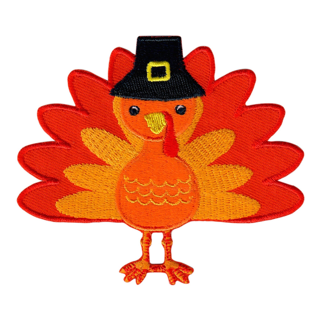 Thanksgiving Turkey Iron-On Embroidered Appliqué Patch for Kids