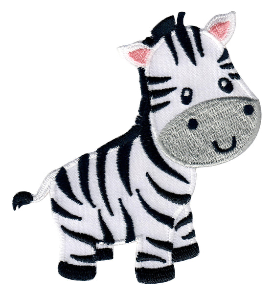 Zebra Iron On Patch or Embroidered Sew On Applique for Kids Clothing